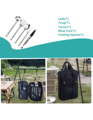 Juego de Utensilios de Cocina para Camping Logcow - Acero Inoxidable