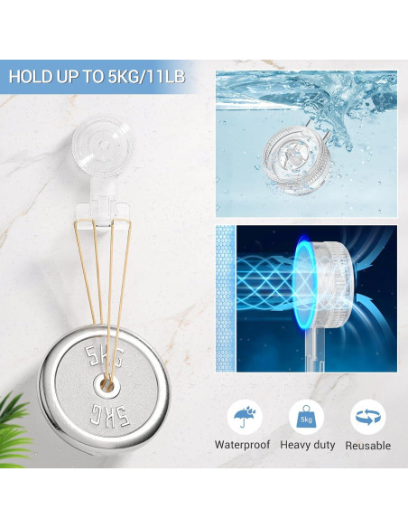 Ganchos de Succión LUXEAR - Paquete de 2, 3 KG, PVC