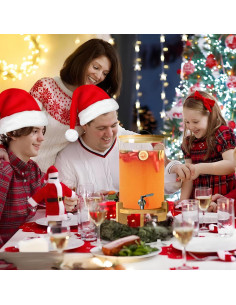 Dispensador de Bebidas de Vidrio SuRoidu 5L con Soporte de Madera 2