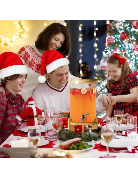 Dispensador de Bebidas de Vidrio SuRoidu 5L con Soporte de Madera