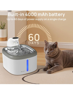 Fuente de Agua Automática para Gatos AIAUON 3.5L Inalámbrica 2