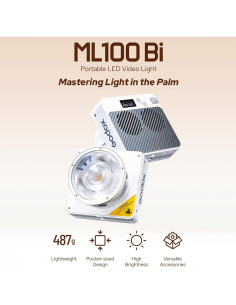 Godox ML100Bi Luz LED Portátil 120W Bicolor 2800K-6500K 2