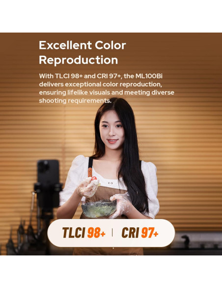 Godox ML100Bi Luz LED Portátil 120W Bicolor 2800K-6500K Godox ML100Bi Luz LED Portátil 120W Bicolor 2800K-6500K