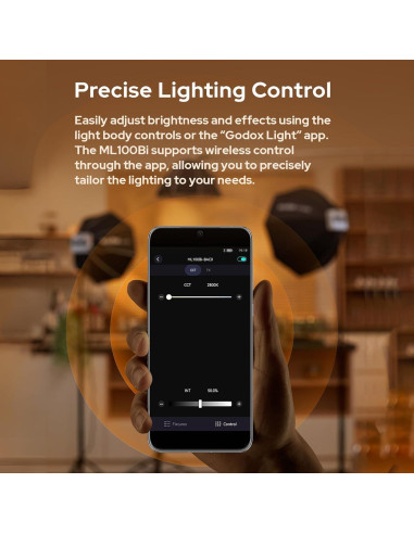 Godox ML100Bi Luz LED Portátil 120W Bicolor 2800K-6500K