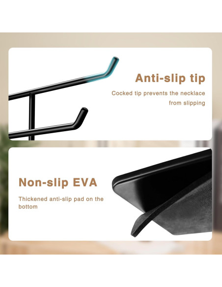 Soporte de Joyería Josmimic Negro Metal 2 Niveles Antideslizante Soporte de Joyería Josmimic Negro Metal 2 Niveles Antideslizante