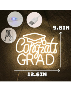 Señal de Neón LED Felicidades Grad 2025 32x25 cm Dimmable 2