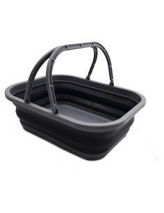Cubo Plegable SAMMART 12L Gris/Negro - Canasta Portátil