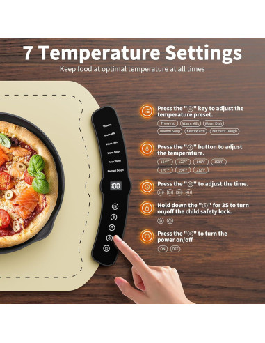 Alfombrilla Calentadora Eléctrica Anyeye XL Beige 63x39cm