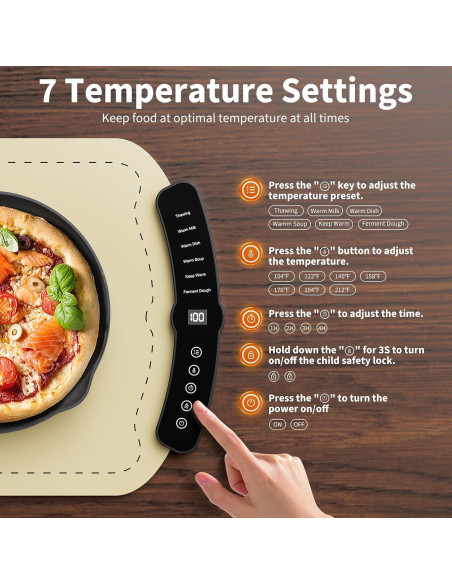 Alfombrilla Calentadora Eléctrica Anyeye XL Beige 63x39cm