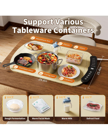 Alfombrilla Calentadora Eléctrica Anyeye XL Beige 63x39cm