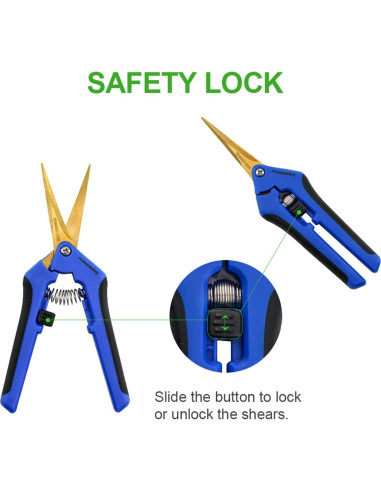 Tijeras de Podar Curvadas HOMEANING 12PCS Titanio Azul