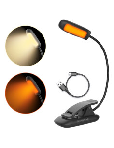 Luz de Lectura LED BIGMONAT Recargable Ámbar y Blanca