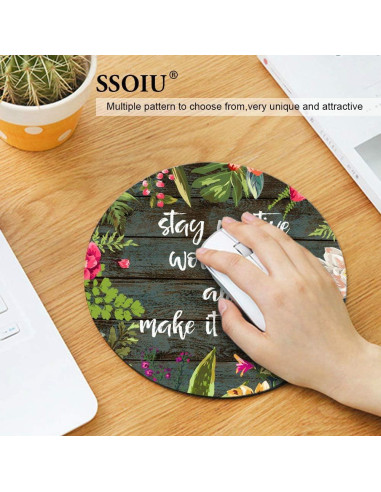 Alfombrilla de Ratón SSOIU 20x20cm Antideslizante Floral