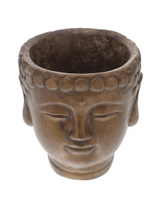 Maceta de Flor Buda Yardwe 13x12cm Bronce Cemento Decorativa