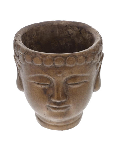 Maceta de Flor Buda Yardwe 13x12cm Bronce Cemento Decorativa
