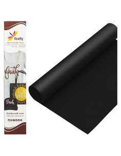 Hojas de Vinilo de Transferencia de Calor Firefly Craft 3D Negro 30.48x50.8 cm