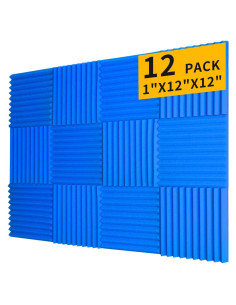 Paneles de Espuma Acústica 12 Pack Saiqiang 30.48x30.48 cm Azul