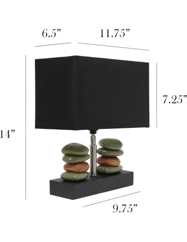 Lámpara de Mesa Cerámica Diseños Elegantes LT1147-BLK Negro