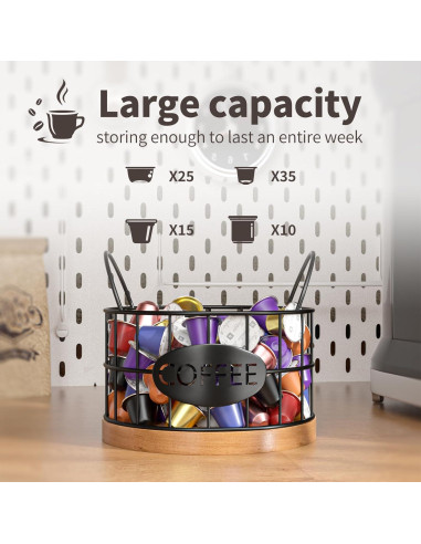 Soporte para cápsulas de café APOIMNA Negro 12.7x12.7 cm