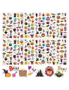 Calcomanías de Halloween UPINS 12 Hojas 3D para Niños