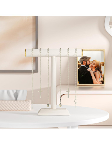 Soporte para Collares Julysky T-Bar Beige, Organizador de Joyería