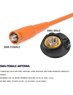 Antena HYS SMA Femenina Doble Banda 2m/70cm 144/430MHz 2
