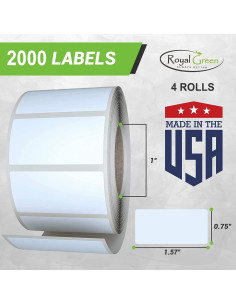 Etiquetas Adhesivas Rectangulares Royal Green 40mm x 19mm - 2000 Unidades 2