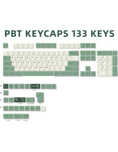 Set de 130 Teclas PBT JOLINTAL Verde Beige MDA ANSI Botánico 2