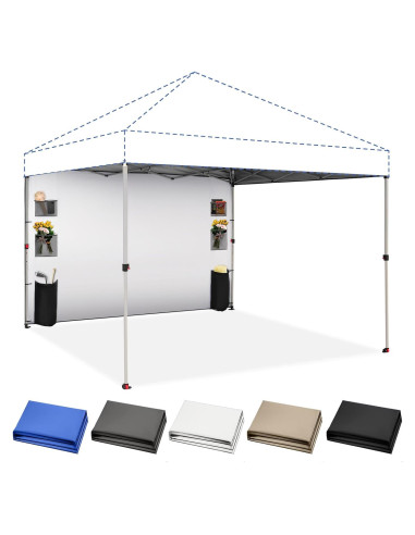 Pared Lateral CROWN SHADES Negra para Carpa Plegable 1.98x3.05m