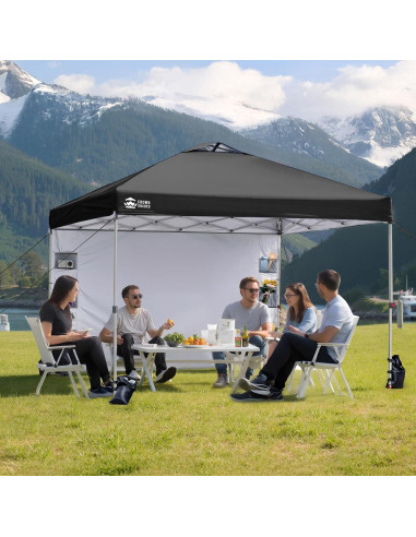 Pared Lateral CROWN SHADES Negra para Carpa Plegable 1.98x3.05m