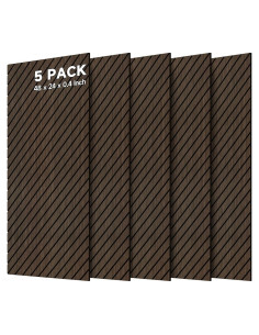 Paneles Acústicos Absorbentes de Sonido 120x60 cm - 5 Piezas Nuez Oscura