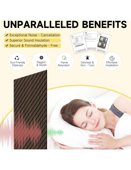 Paneles Acústicos Absorbentes de Sonido 120x60 cm - 5 Piezas Nuez Oscura