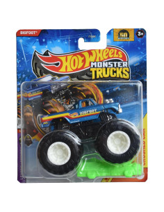 Hot Wheels Monster Trucks Bigfoot 1:64 con coche aplastado