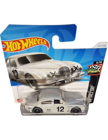 Hot Wheels Jaguar MK1 Coche de Carreras Plateado 1:64