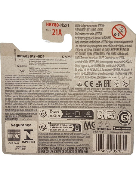 Hot Wheels Jaguar MK1 Coche de Carreras Plateado 1:64