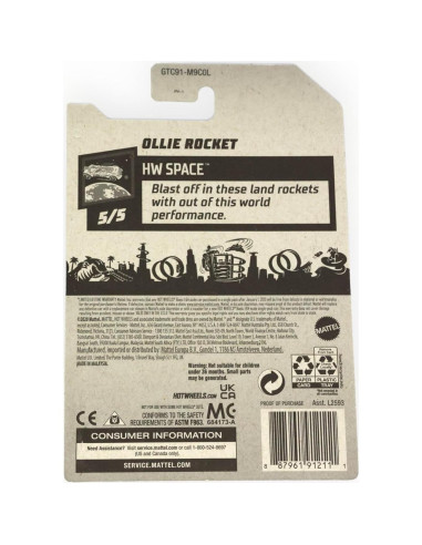 Hot Wheels Ollie Rocket 1:64 Mattel Espacio Caza del Tesoro