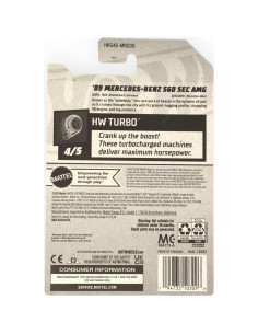 Hot Wheels Mercedes Benz 560 SEC AMG 1:64 Metal Negro 2