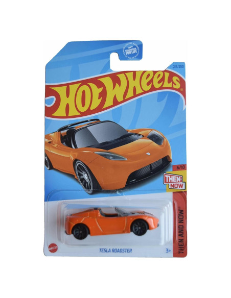 Hot Wheels Tesla Roadster 1:64 Naranja 217/250 Mattel