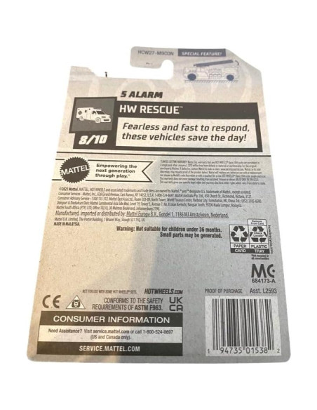 Hot Wheels 2022 - Camión de Bomberos Rosa 5 Alarm - Mattel