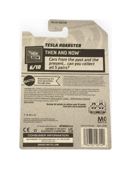 Hot Wheels Tesla Roadster 1:64 Naranja 217/250 Mattel