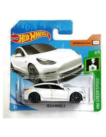 Hot Wheels Tesla Model 3 Blanco 1:64 Coleccionable