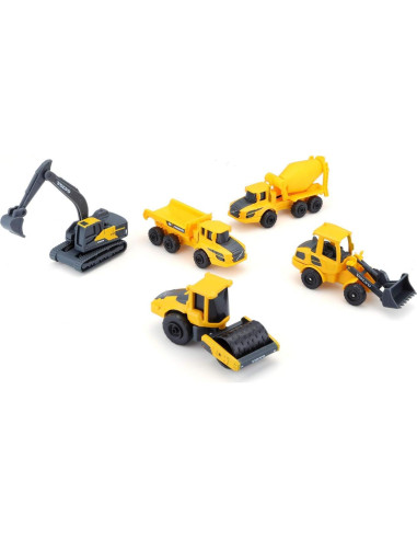 Paquete de 5 Camiones de Construcción Volvo Metal 1:72