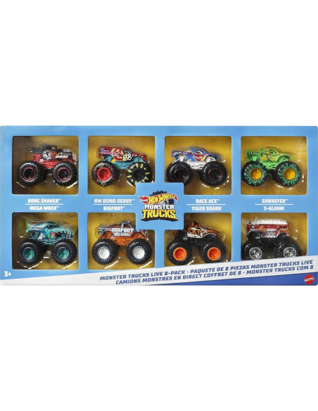 Hot Wheels Monster Trucks 8-Pack Camiones Monstruo 1:64 Hot Wheels Monster Trucks 8-Pack Camiones Monstruo 1:64
