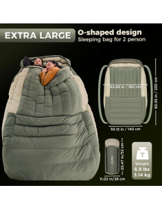 Saco de dormir ATEPA PROMOTER 2000 tipo momia 0C 2-3 personas 2