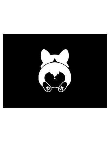 Calcomanía de Vinilo Culo de Corgi Foxtail Decals 8.6x11.4cm