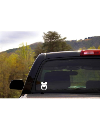 Calcomanía de Vinilo Culo de Corgi Foxtail Decals 8.6x11.4cm