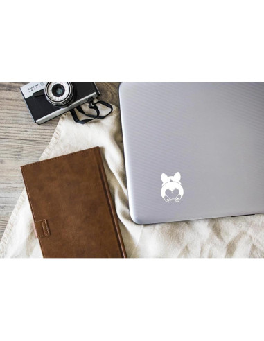 Calcomanía de Vinilo Culo de Corgi Foxtail Decals 8.6x11.4cm