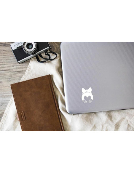 Calcomanía de Vinilo Culo de Corgi Foxtail Decals 8.6x11.4cm