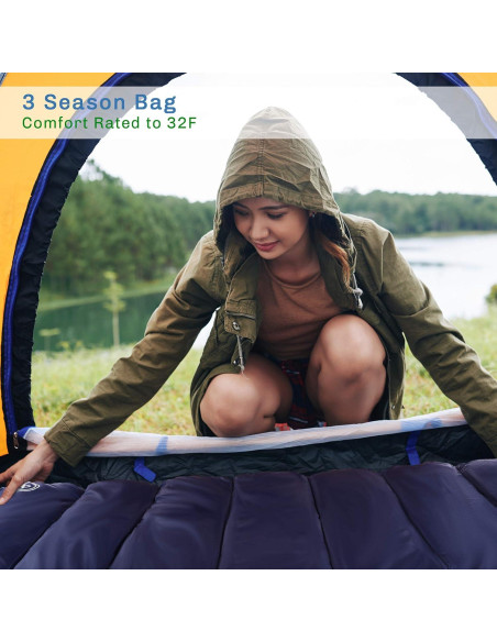 Saco de Dormir Wakeman XL 3 Estaciones 0C Impermeable