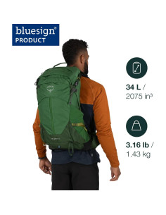 Mochila de senderismo Osprey Stratos 34L para hombres - Gris 2